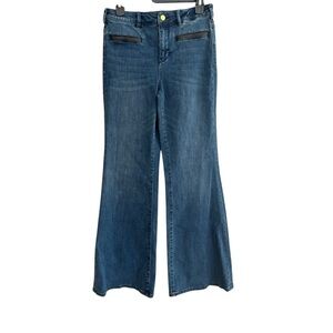 Anthropology Pilcro highwaisted flare jeans medium denim front & back pockets28